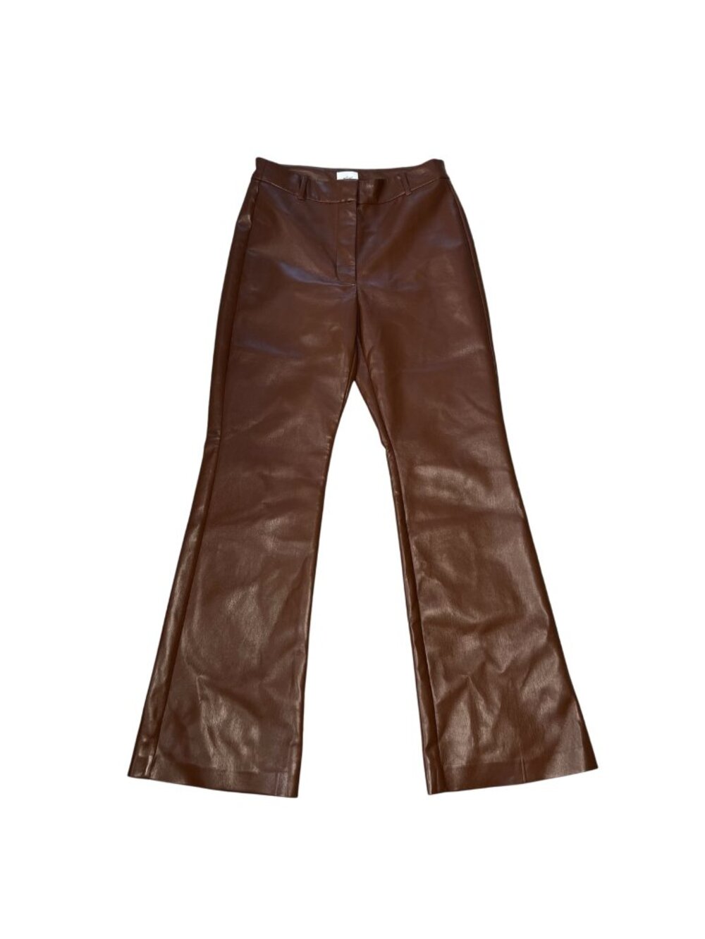 Wilfred Aritzia Beatrix Pants in Cognac Vegan Faux Leather Flared Pants Size 8